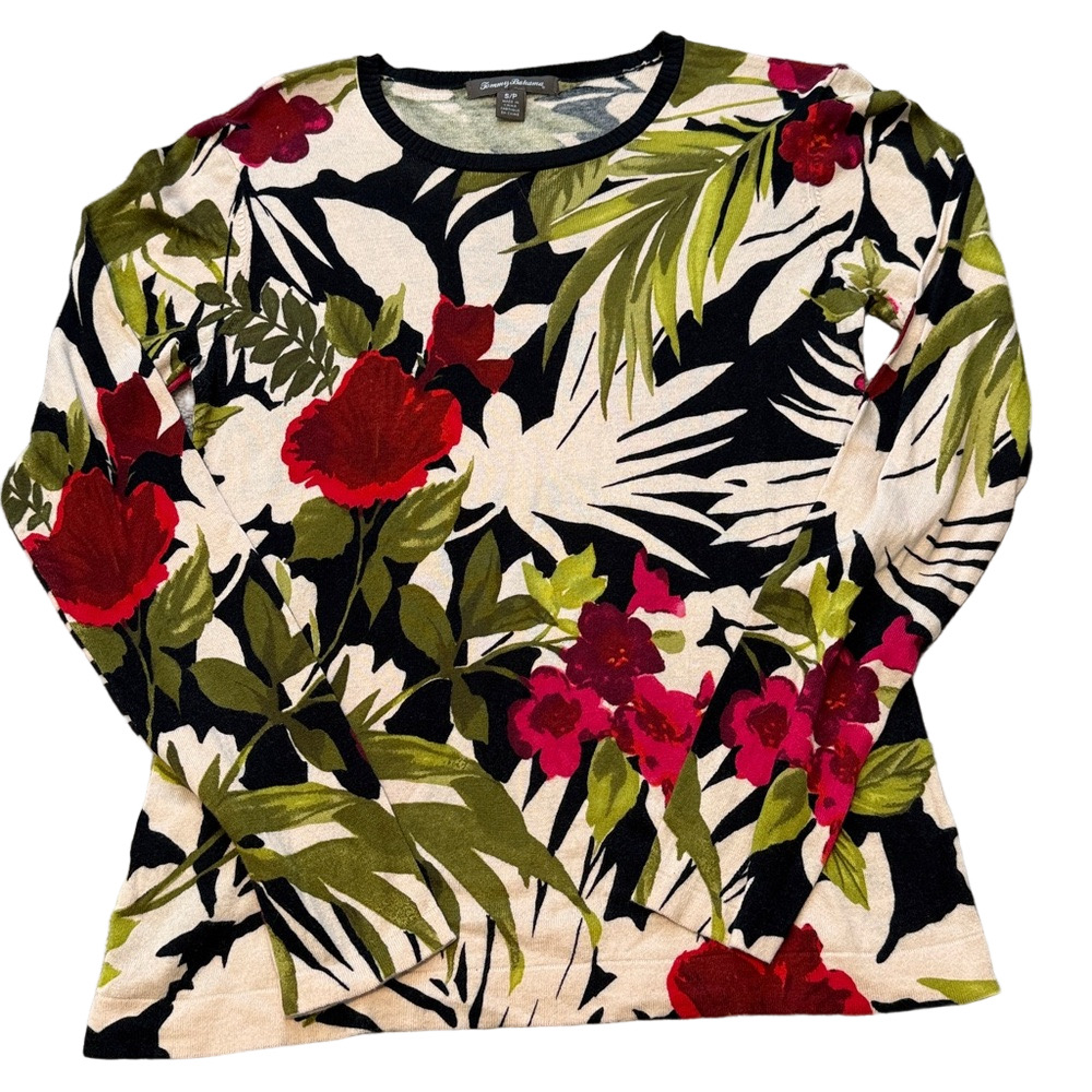 Tommy Bahama floral sweater sz S - Picture 1 of 4
